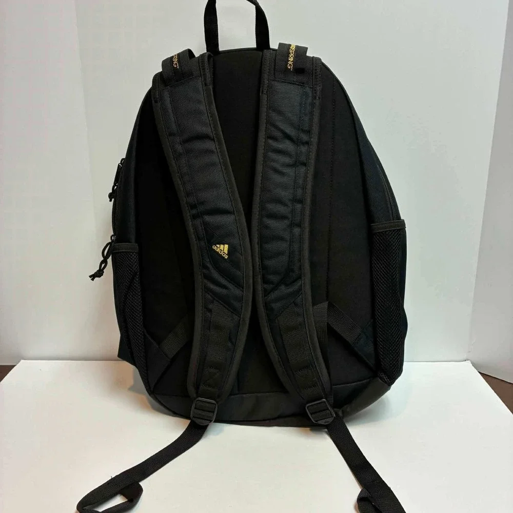 Adidas Prime 7 Backpack Black Gold LoadSpring Laptop School Travel Bag IU7718